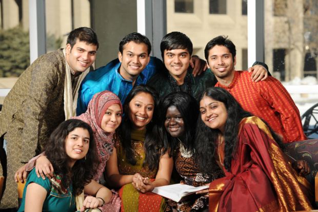 Group of Diverse College Students wearing their traditional atti